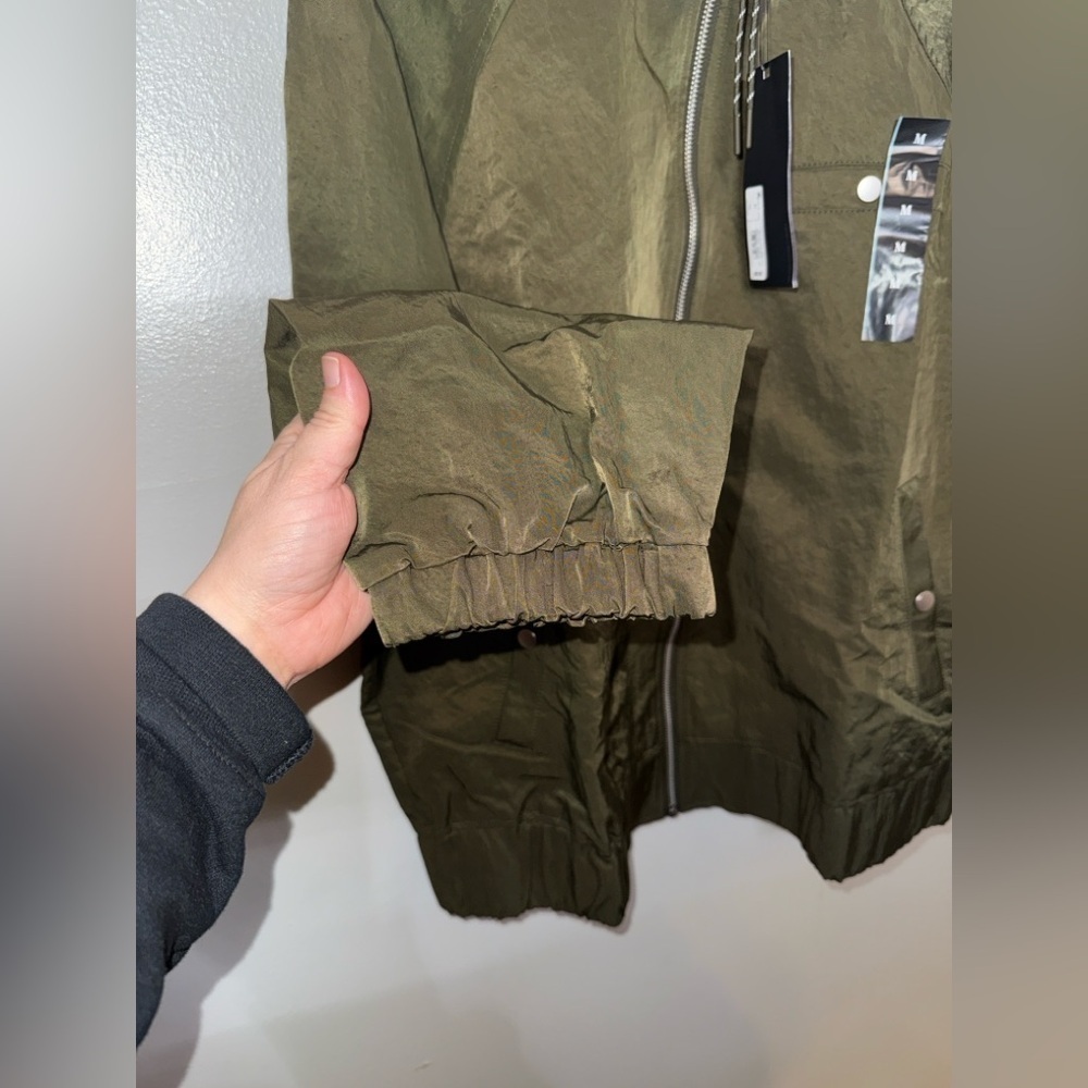 Future Collective Bomber Jacket Medium Olive Green Zip Up Streetwear Athleisure - Picture 6 of 10